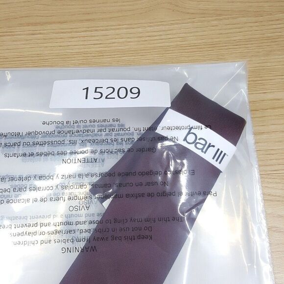 BAR III Mens Neck Tie Burgundy Woven Solid Slim Skinny - Picture 4 of 4